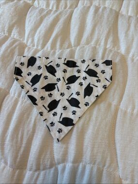 Black Paw Print & Leaf Dog Bandana - Unbranded